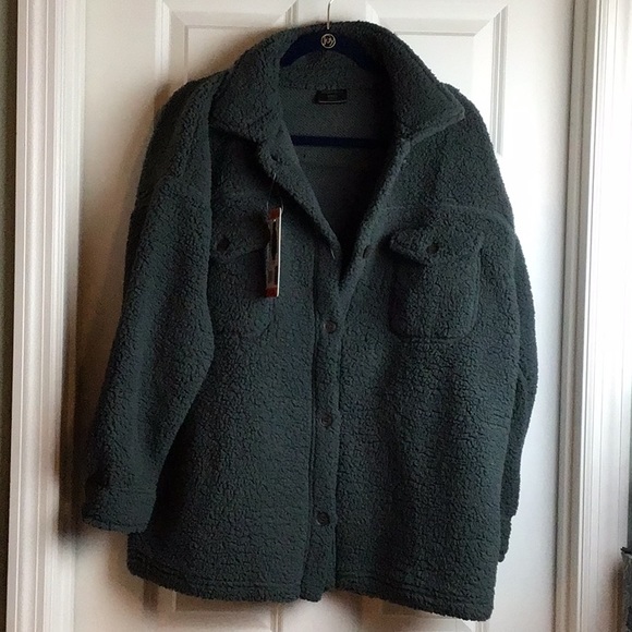 🌸 32 degrees Sherpa cozy shirt jacket wear oversized - Picture 14 of 14